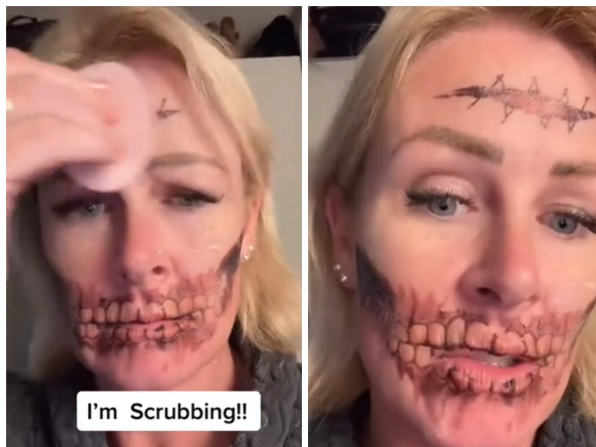 Horror-Tattoos Mutter bleibt Gesicht bedeckt