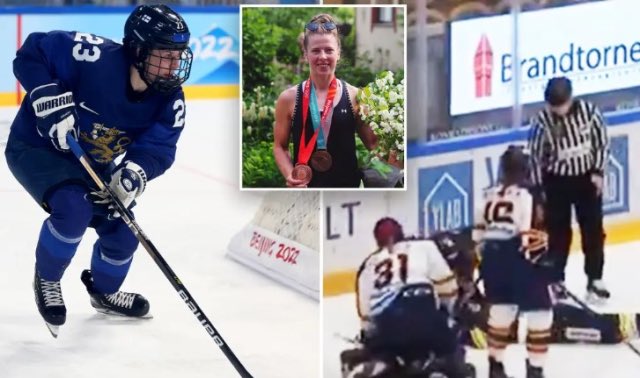 Eishockeyspielerin bricht sich im Wettkampf das Genick: gelähmt