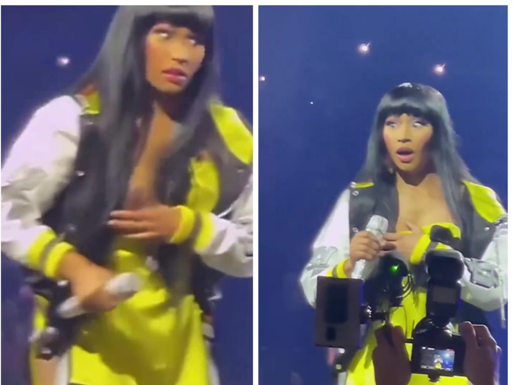 Nicki Minaj le arrebata el micrófono a un fan y jadea: delirio en el concierto