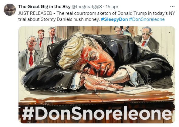 Donald Trump se queda dormido en la corte y se convierte en el meme del "Don somnoliento"