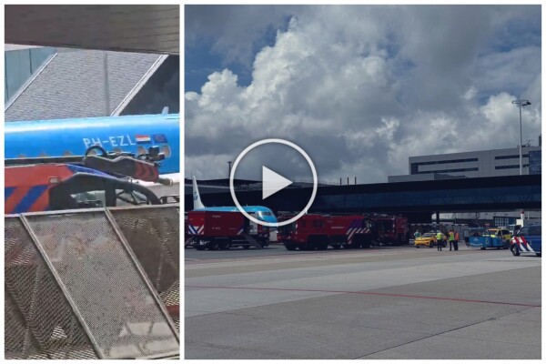 Un hombre aplastado en el motor de un avión de KLM: escena de terror, caos en el aeropuerto