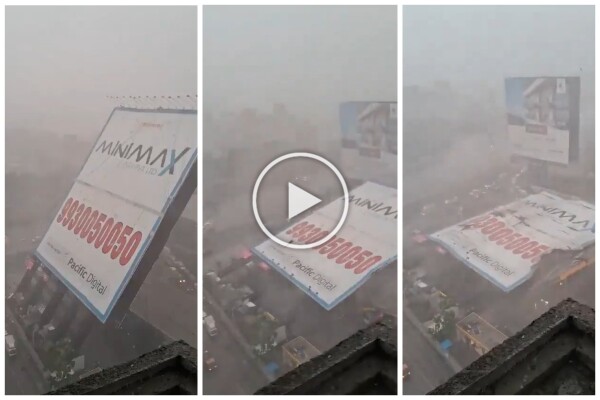 Crolla gigantesco cartellone pubblicitario di 30 metri: strage di pedoni