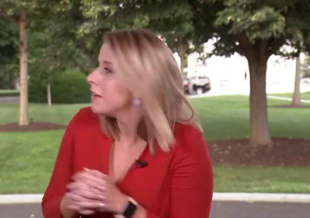 Periodista recibe una polla en la cara frente a la Casa Blanca en TV en vivo