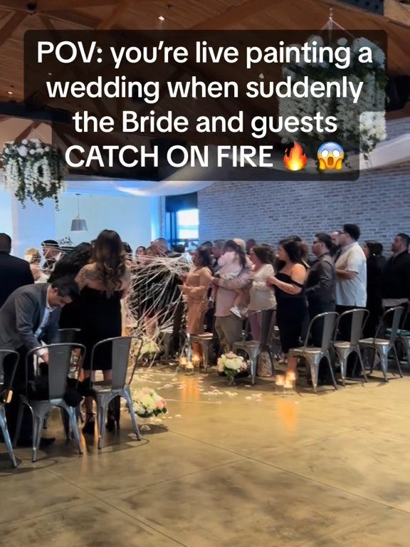 Braut fängt während der Zeremonie Feuer und löscht es mit Eimern: Es gibt ein Video
