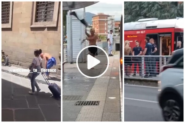Tornata la nudista di Firenze, interviene la polizia a fermata tram combo 3