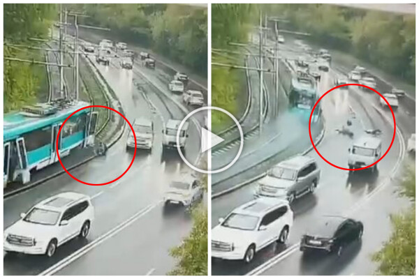 Außer Kontrolle geratene Straßenbahnunfälle: Passagiere werden herausgeschleudert, schockierendes Video