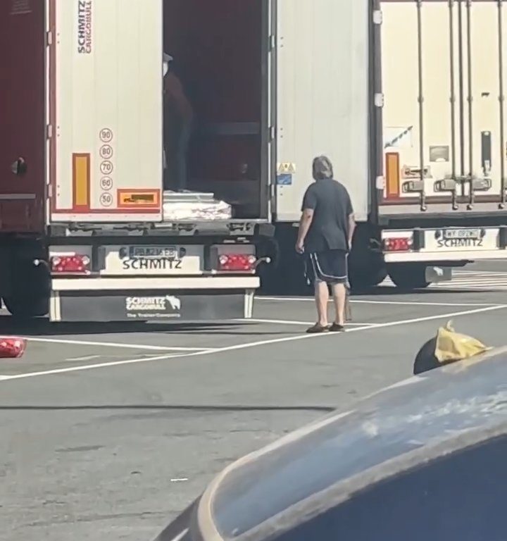 Camionero encuentra migrantes a bordo y los ahuyenta con cinturones: video viral