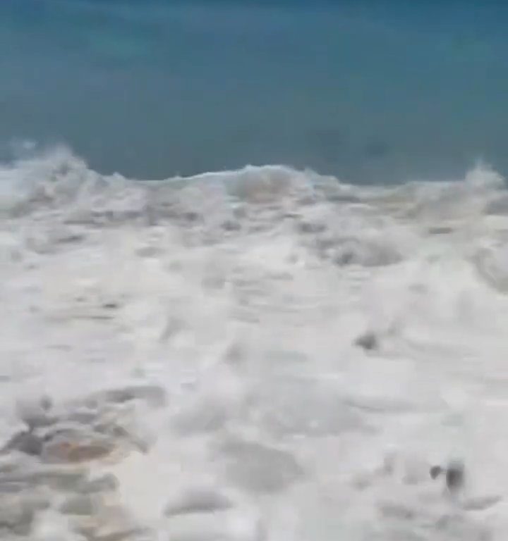 Fähre berührt Strand und verursacht einen Tsunami: Chaos am Strand