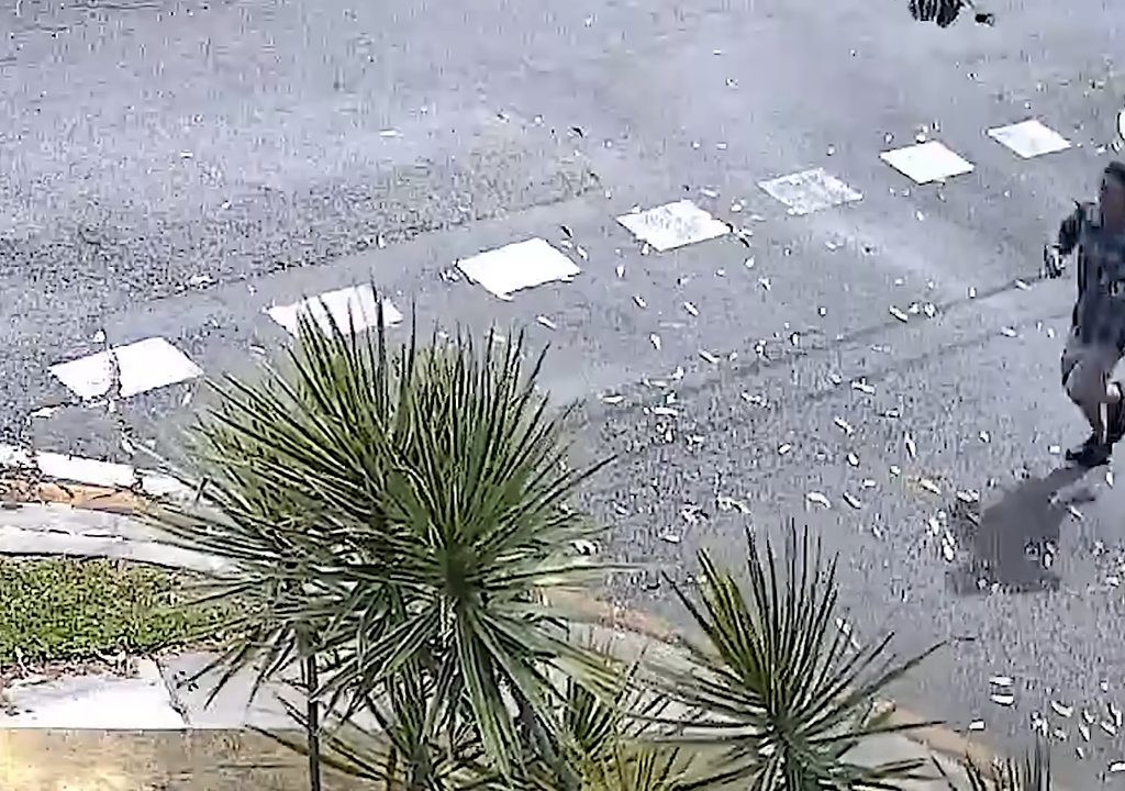 Café caliente en la cara de un recién nacido en el parque, el monstruo buscado en todo el mundo