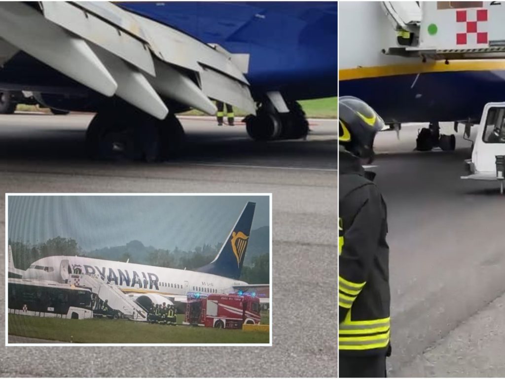 Las ruedas del Boeing de Ryanair explotan: pista dañada, aeropuerto cerrado